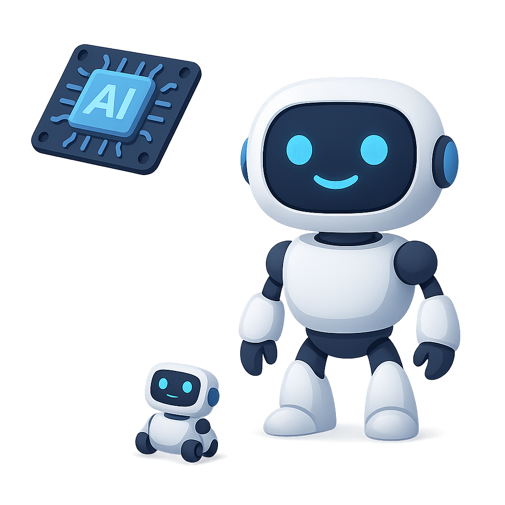 STEM Student with Robot